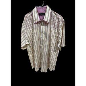 CELEBRITY MENS Multicolr SHORT SLEEVED BUTTON FRONT Size 3XL